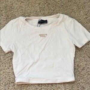 White Fox Boutique Cream Crop Top
